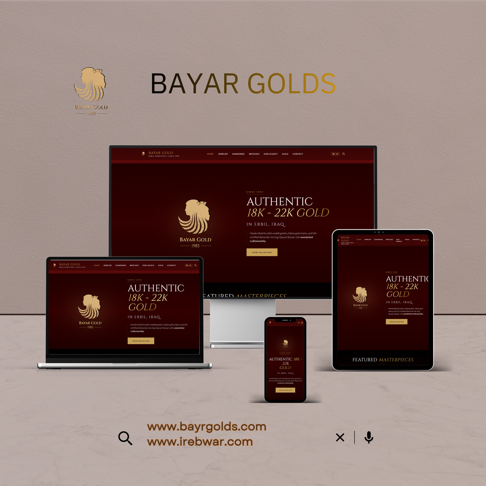 Bayar Gold - High-End Jewelry E-Commerce Platform & Market Dashboard.